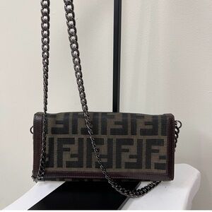 ❌SOLD❌Fendi Zucca wallet with unbranded chain